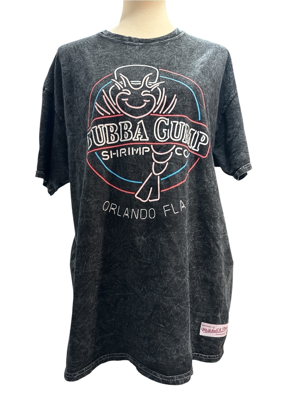 Mitchell & Ness Black Bubba Gump Shrimp Co. Orlando Tee with Red & Blue Logo